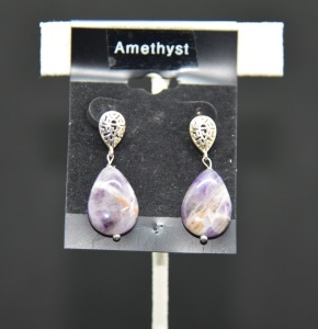 Amethyst stering silver earrings