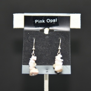 Pink Opal hook earrings