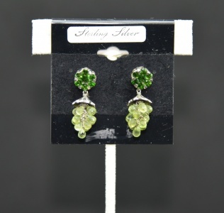 Peridot and Chrome Diopside earrings
