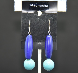 Magnesite drop base metal hook earring