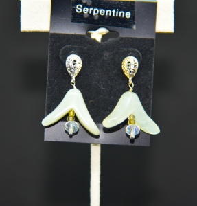 Serpentine flower bud Sterling silver post earrings