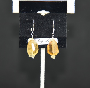 Large drop Citrine Sterling Silver earrings